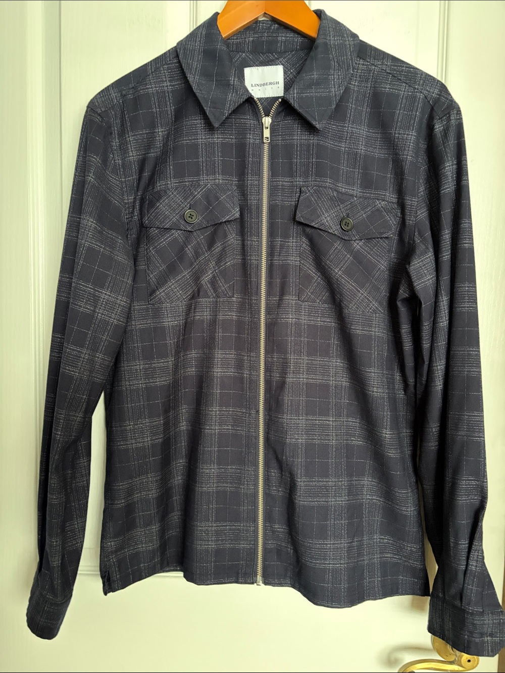 Lindbergh -  Black Plaid Zip-Front Jacket